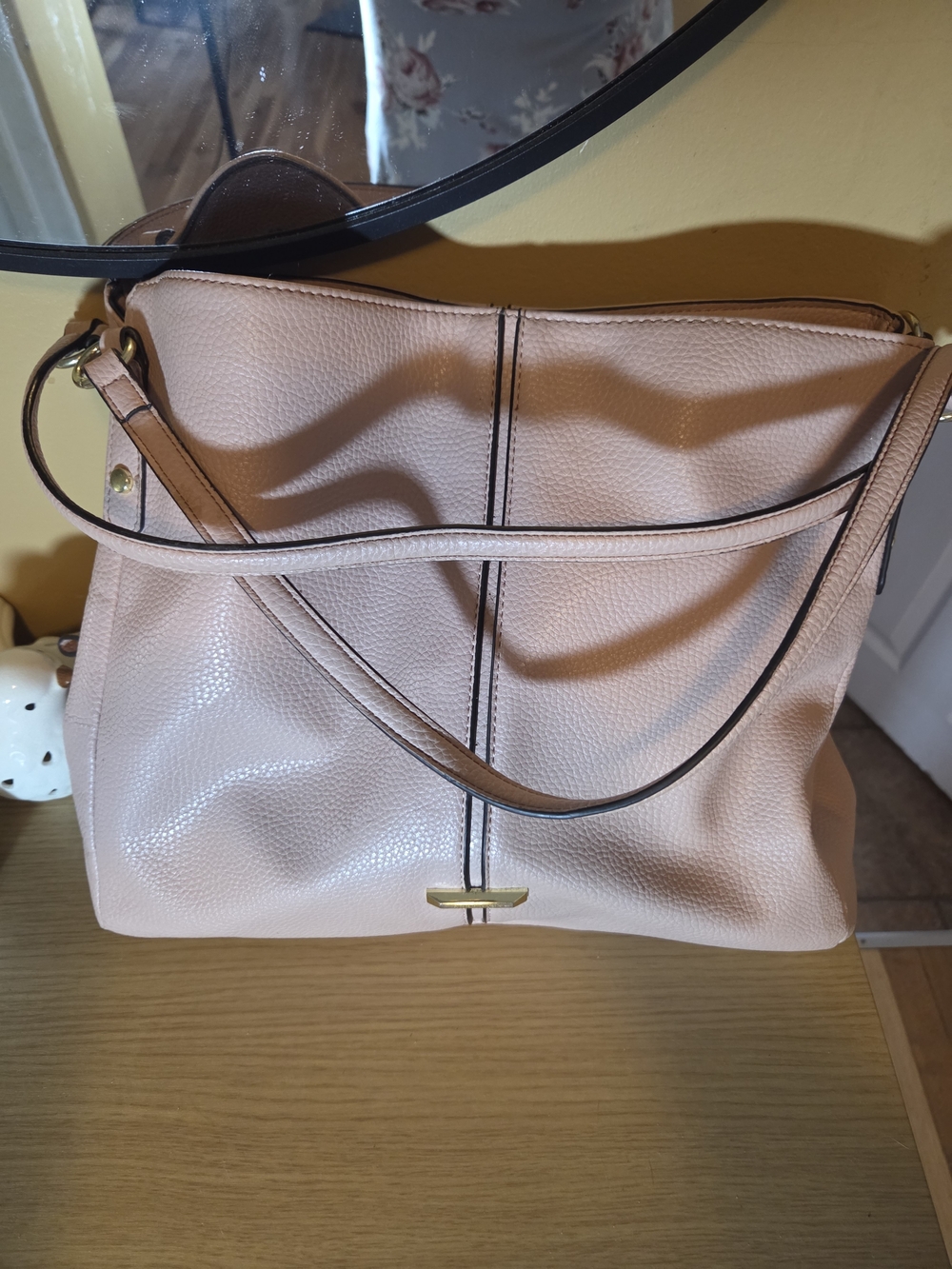 Anne Klein Pebbled Shoulder Bag in Light Pink
